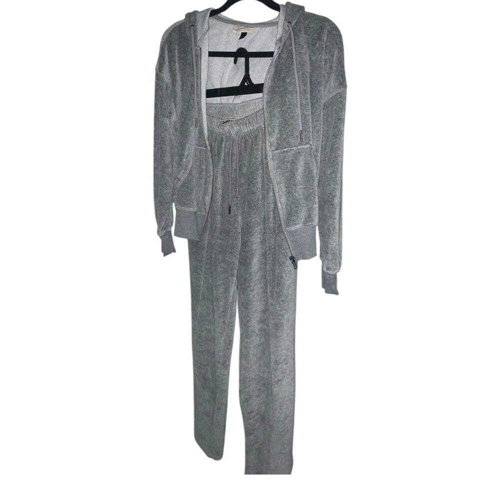 Universal Thread Velour Sweat-Set Heather Gray, Zip-Up Hoodie & Sweats, XS - Picture 2 of 3
